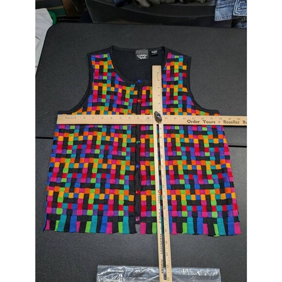 Christina Rotelli  Multi-Colors  Color Block  Woven Vest Women's Medium - Picture 4 of 4